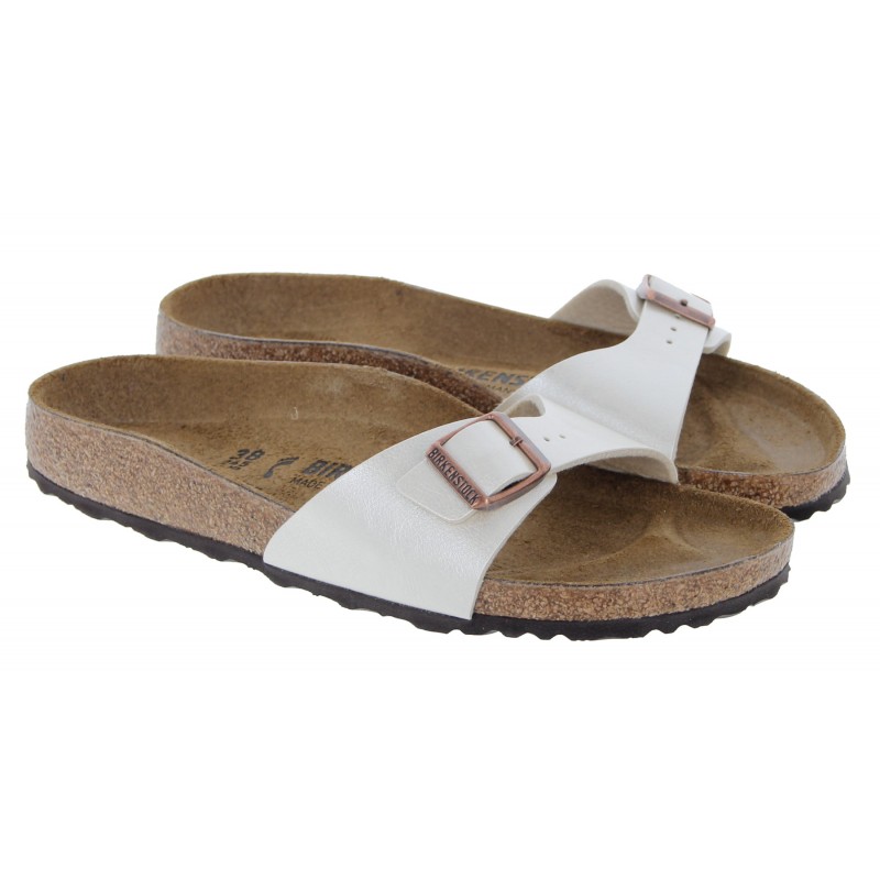 Birkenstock madrid white pearl hot sale